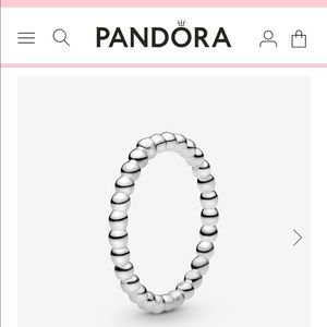 Pandora Silver Beaded Ring Size 6